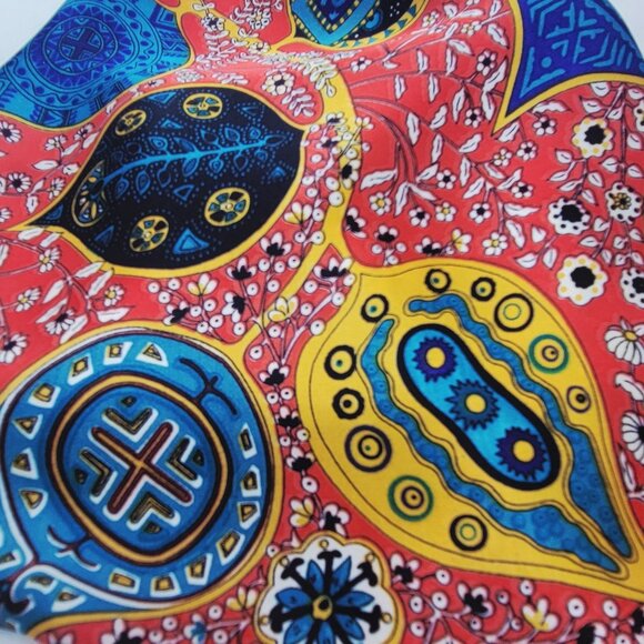 ❤️New Elegant Bandana Square Scarf Silky Satin Red Floral Wrap Stylish luxurious - Picture 6 of 8